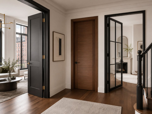 Modern interior doors in New York apartments and townhouses