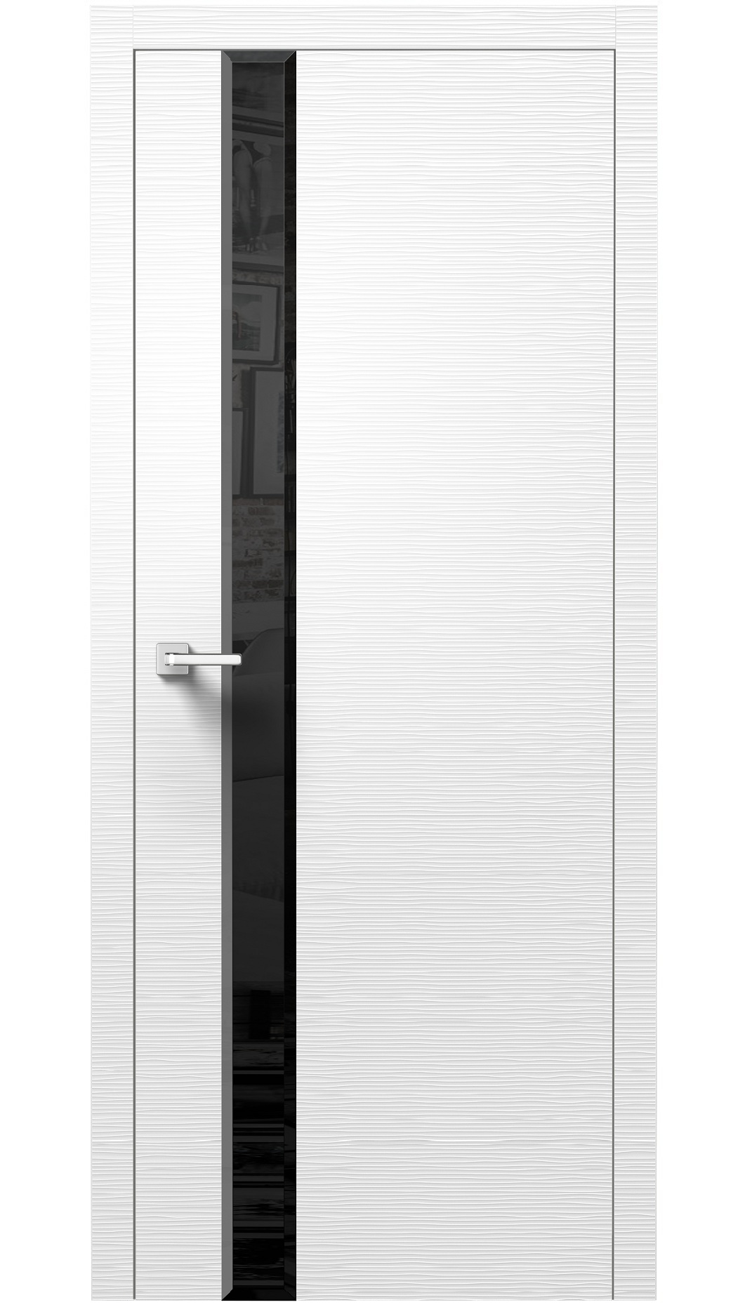 Image Dianto Interior Door 3D White / Black Beveled Glass 0
