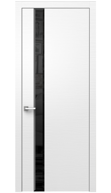 Dianto Interior Door 3D White / Black Beveled Glass