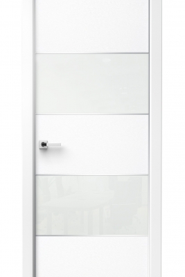 Image Titanium Interior Door Bianco Noble / White Glass 2