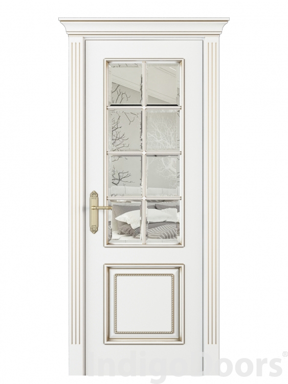 Image Parma Parte Interior Door Italian Enamel White Beveled Glass 2