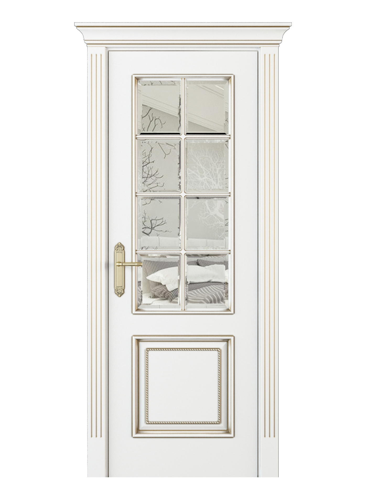 Image Parma Parte Interior Door Italian Enamel White Beveled Glass 1
