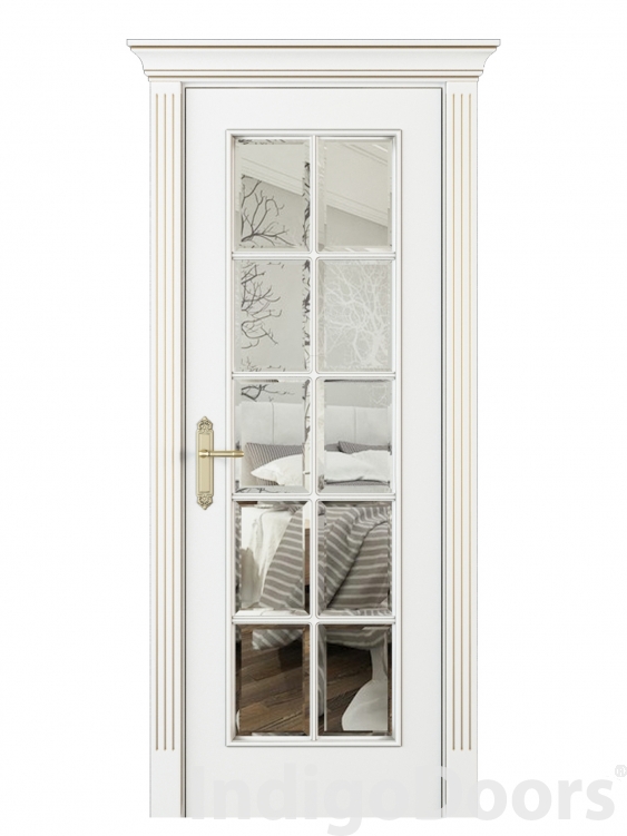 Image Parma Interior Door Italian Enamel White Beveled Glass 2