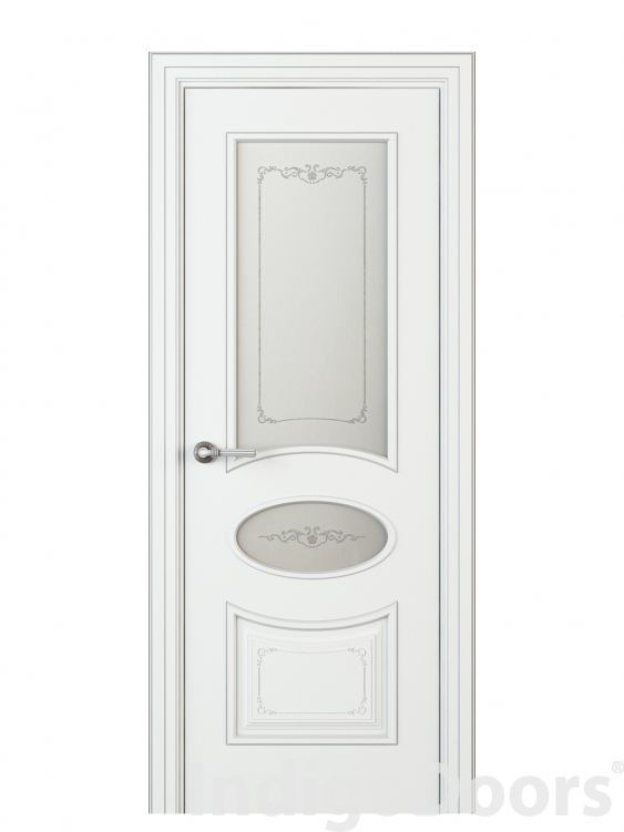 Image Amelia Vetro Duo Interior Door Italian Enamel White 2