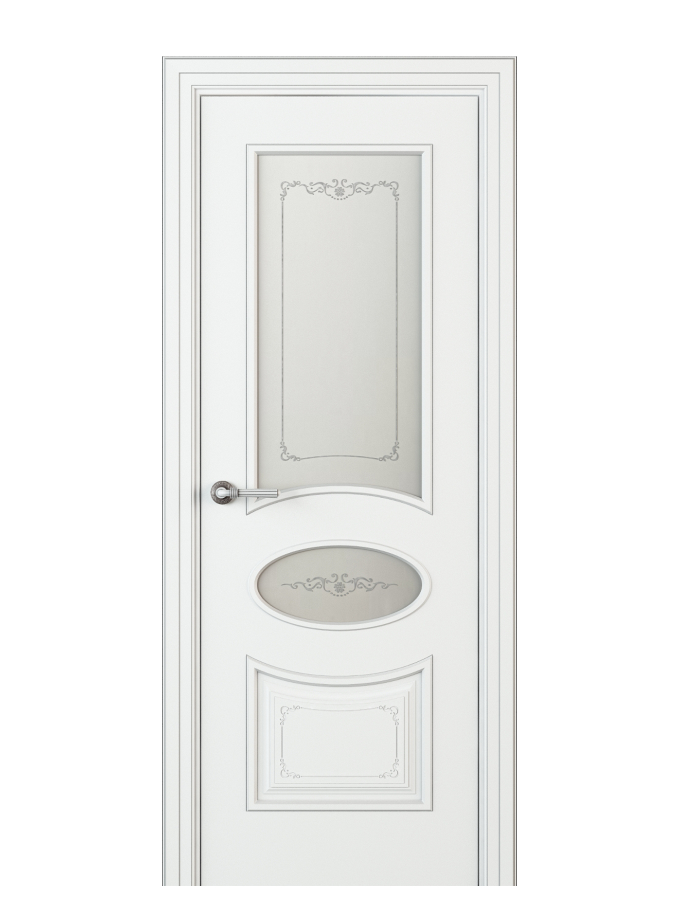 Image Amelia Vetro Duo Interior Door Italian Enamel White 1