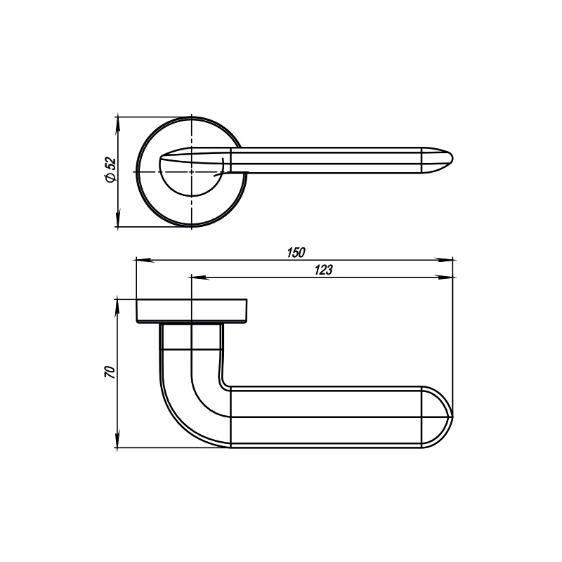 Image European Handle EXCALIBUR Italian Brushed 2