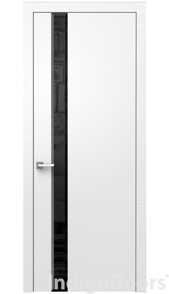 Image Dianto Interior Door 3D White / Black Beveled Glass 2