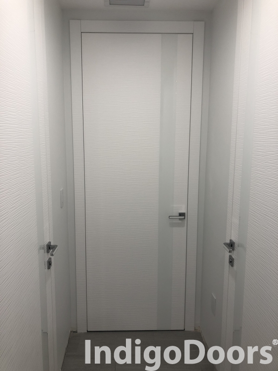 Image Dianto Interior Door 3D White / Black Beveled Glass 7