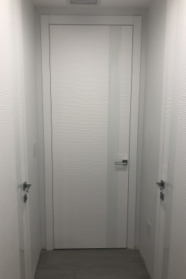 Image Dianto Interior Door 3D White / Black Beveled Glass 7