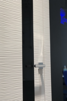 Image Dianto Interior Door 3D White / Black Beveled Glass 4