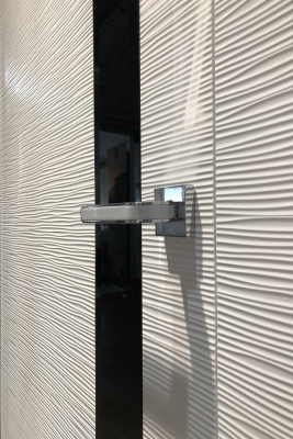 Image Dianto Interior Door 3D White / Black Beveled Glass 6