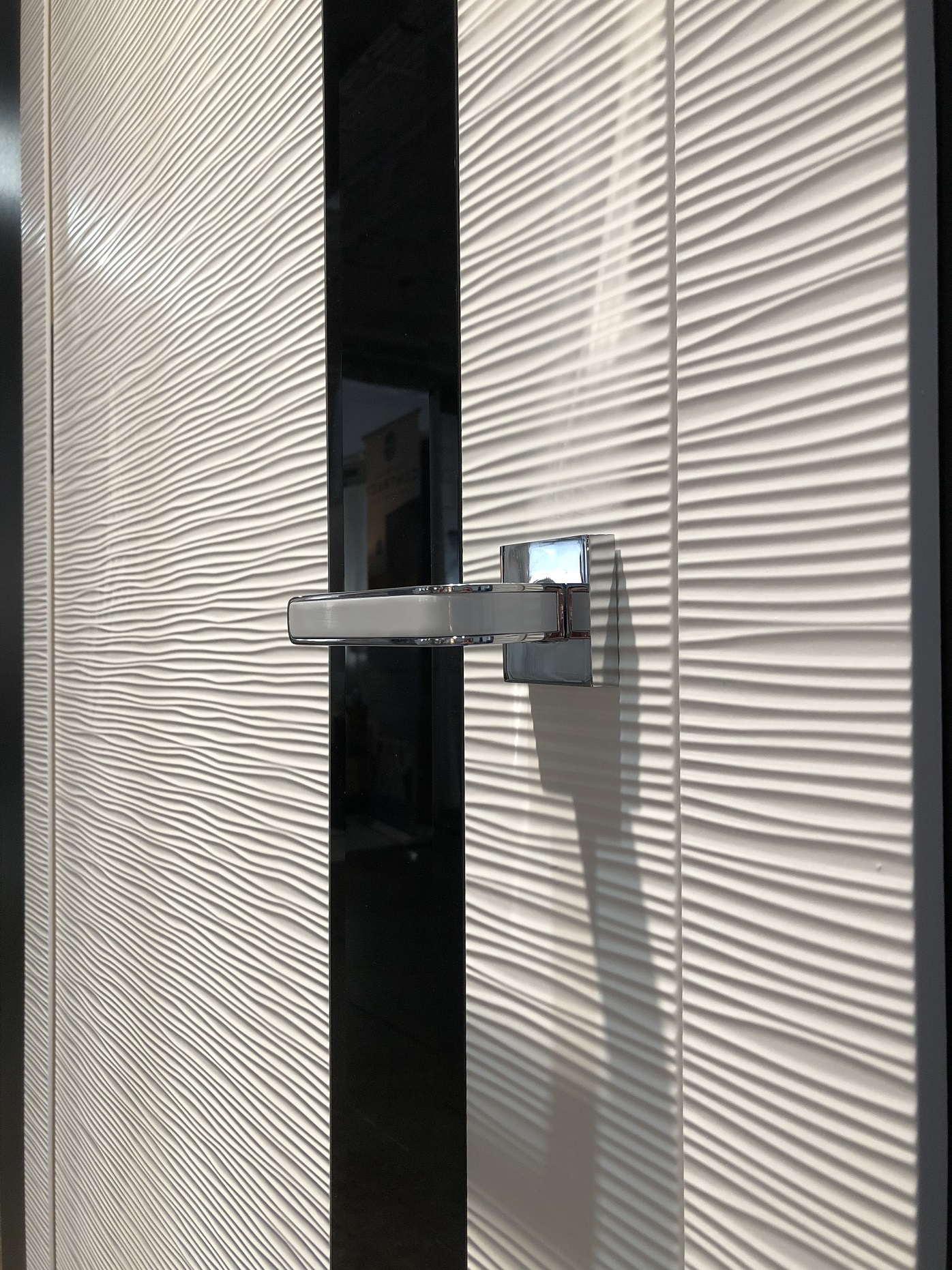 Image Dianto Interior Door 3D White / Black Beveled Glass 5