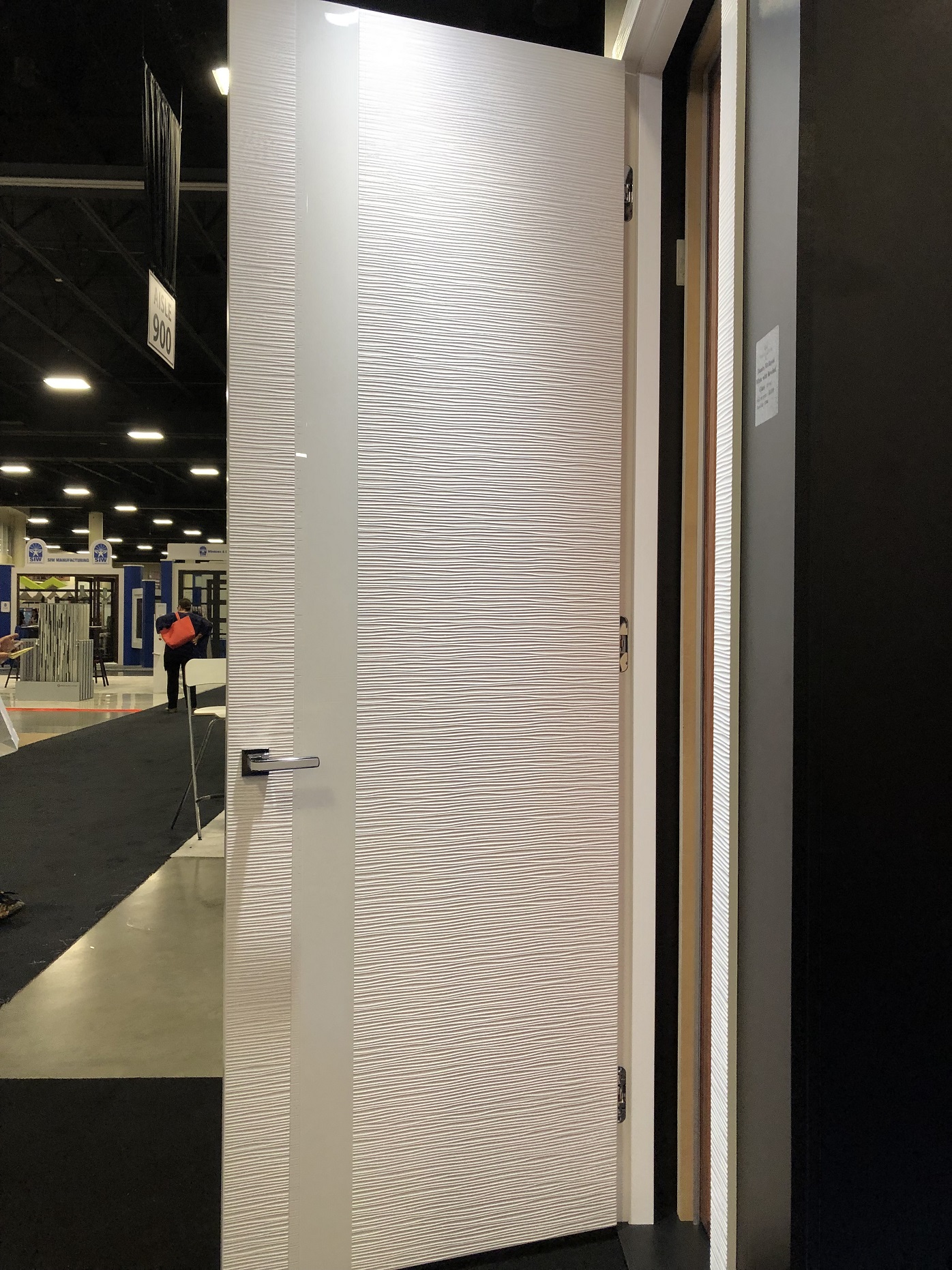 Image Dianto Interior Door 3D White / Black Beveled Glass 4