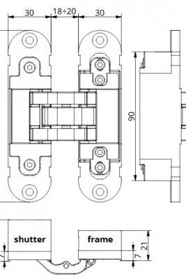 Image Italian Concealed Hinges (3-way adjustable) 3